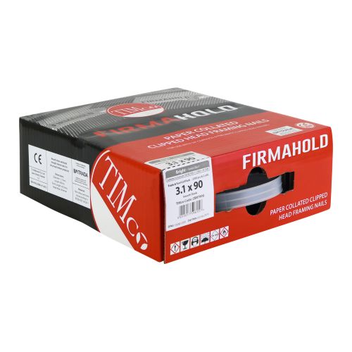 90mm Firmahold Bright Straight Nails(2200#)& Gas CBRT90G  3.1 DIA - 2 FUEL CELLS