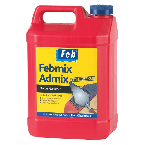 Feb Febmix Admix Mortar Plasticiser Original Dark Brown 5 Litre 486723