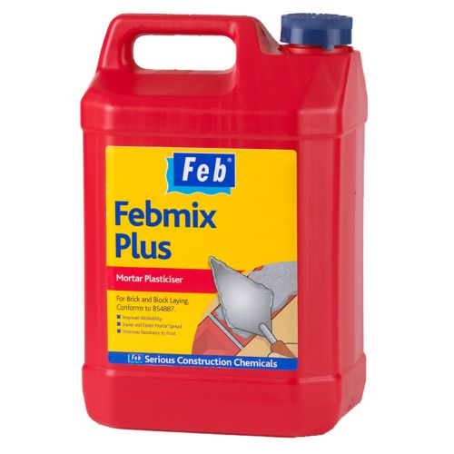 Feb Febmix Plus Mortar Plasticiser Red 5 Litre 487142