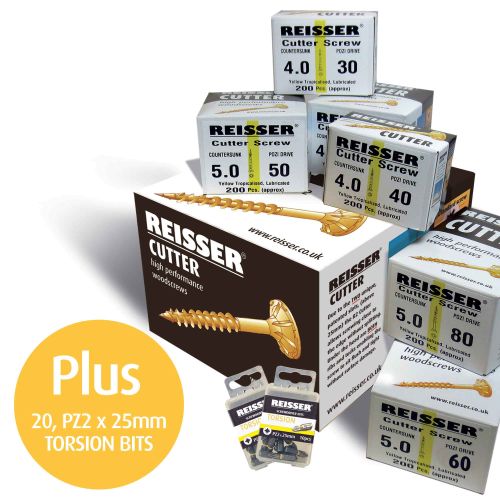 Reisser Cutter Premier Screw Pack (1200 Mixed size screws)