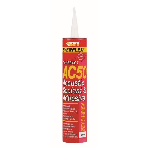 Everbuild Everflex AC50 Acoustic Sealant and Adhesive White 900 ml 489512