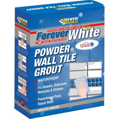 Everbuild Forever White Powder Wall Tile Grout Arctic White 3 kg 485874
