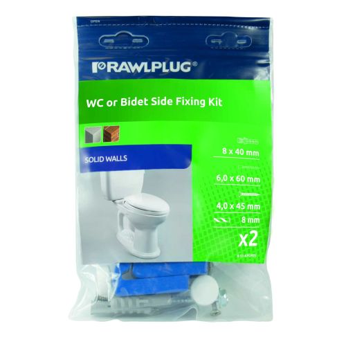 Rawlplug 8x40 WC/Bidet Fixing Kit RS1KPUBS