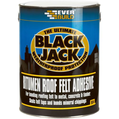 Everbuild Black Jack 904 Roof Felt Adhesive Black 1 Litre 486992