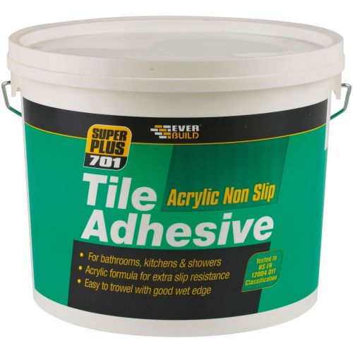 Everbuild 701 Non Slip Tile Adhesive White 7.5 kg 487067