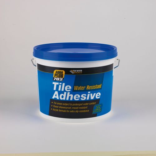Everbuild 702 Water Resistant Tile Adhesive White 7.5 kg 487071