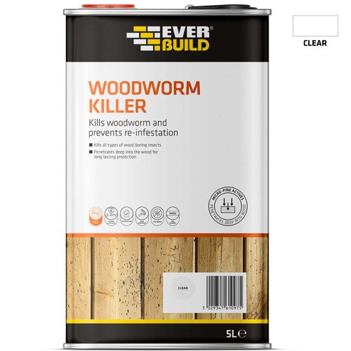 Everbuild Woodworm Killer Clear 5 Litre  483790