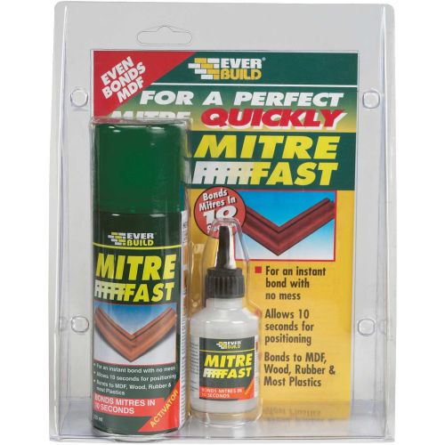 Everbuild Mitre Fast Two Part Bonding Kit 50 g Adhesive 200 ml Activator 489755