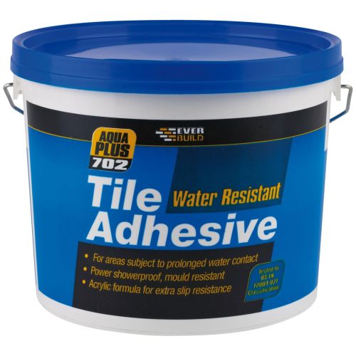 Everbuild 702 Water Resistant Tile Adhesive  White 3.75 kg RES02