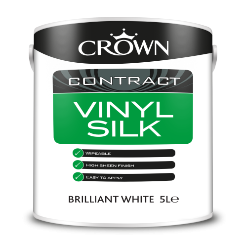 Crown Contract Vinyl Silk Emulsion B/White 5L 5093063