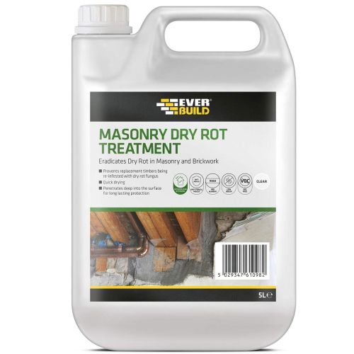 Everbuild Masonry Dry Rot Treatment Clear 5 Litre 483768