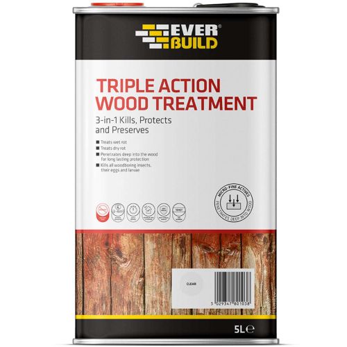 Everbuild Triple Action Wood Treatment Clear 5 Litre 483185